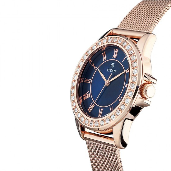 Titan Sparkle 9798WM03 Blue Dial Stainless Steel Strap Quartz Women Watch Titan Sparkle 9798WM03 Blue Dial Stainless Steel Strap Quartz Women Watch