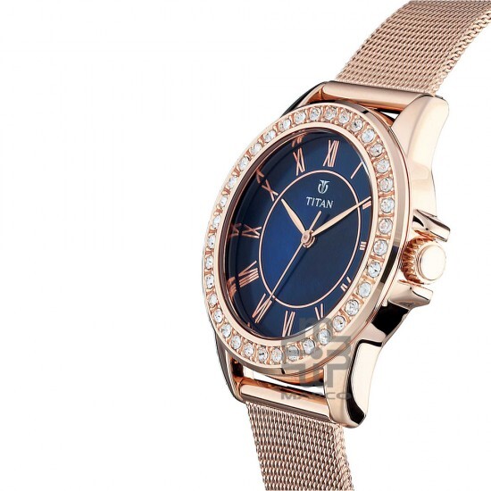 Titan Sparkle 9798WM03 Blue Dial Stainless Steel Strap Quartz Women Watch