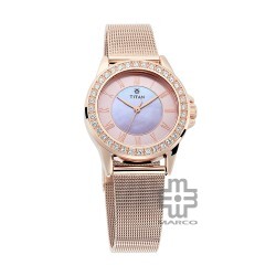 Titan Quartz 9798WM04 Pink Dial Stainless Steel Strap Women Watch