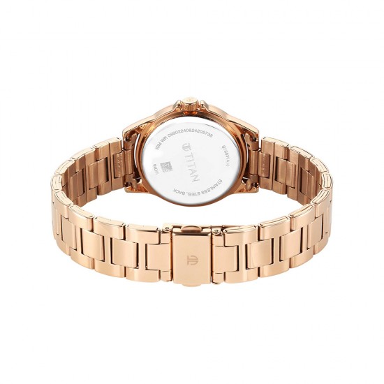 Titan Quartz 9798WM05 Pink Dial Stainless Steel Strap Women Watch Titan Quartz 9798WM05 Pink Dial Stainless Steel Strap Women Watch
