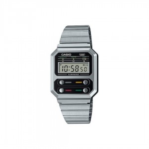 Casio Vintage A100WE-1A Silver Stainless Steel Band Youth Watch