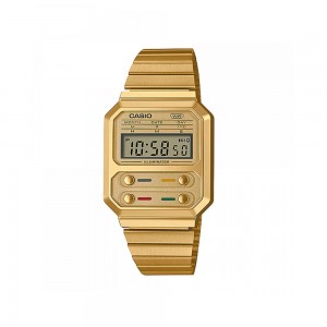 Casio Vintage A100WEG-9A Gold Stainless Steel Band Youth Watch
