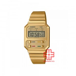 Casio General A100WEG-9A Gold Stainless Steel Band Youth Watch