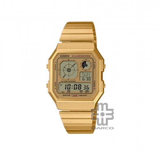 Casio Vintage A130WEG-9A Gold Stainless Steel Band Men Watch Casio Vintage A130WEG-9A Gold Stainless Steel Band Men Watch