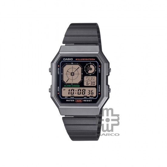 Casio Vintage A130WEGG-1A Black Stainless Steel Band Men Watch Casio Vintage A130WEGG-1A Black Stainless Steel Band Men Watch