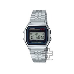 Casio Vintage A159WA-N1 Silver Stainless Steel Band Men Watch / Women Watch