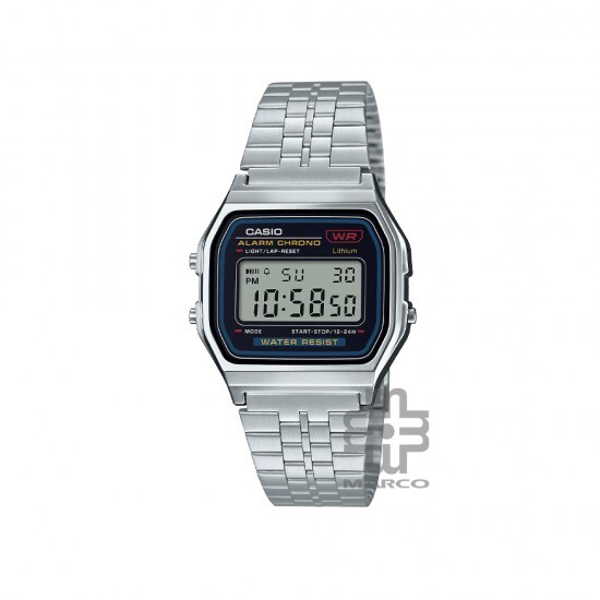 Casio Vintage A159WA-N1 Silver Stainless Steel Band Men Watch / Women Watch