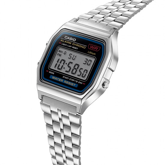 Casio Vintage A159WA-N1 Silver Stainless Steel Band Men Watch / Women Watch