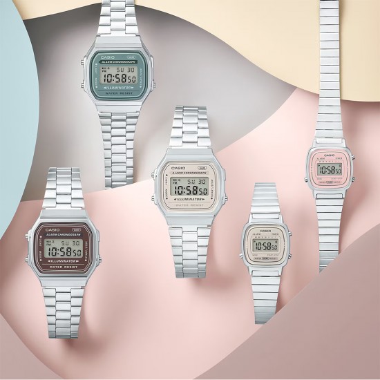 Casio Vintage A168WA-8AY Silver Stainless Steel Band Men Watch / Women Watch