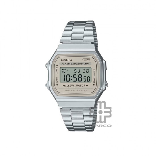 Casio Vintage A168WA-8AY Silver Stainless Steel Band Men Watch / Women Watch