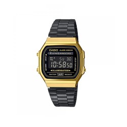 Casio Vintage A168WEGB-1B Black Stainless Steel Band Men Watch / Women Watch Casio Vintage A168WEGB-1B Black Stainless Steel Band Men Watch / Women Watch