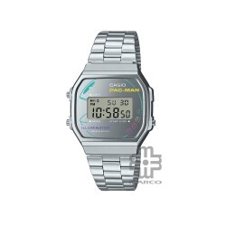 Casio Vintage A168WEPC-7A PAC-MAN Stainless Steel Band Men Watch / Women Watch / Unisex Watch