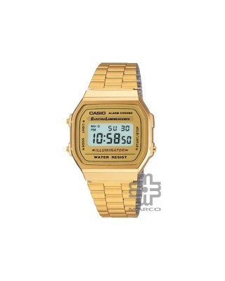 Casio Vintage A168WG-9W Gold Stainless Steel Band Men Watch / Women Watch