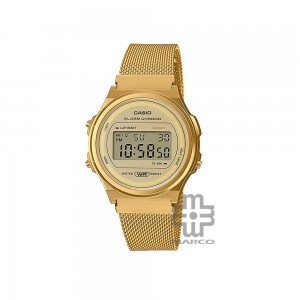 Casio Vintage A171WEMG-9A Gold Stainless Steel Mesh Band Unisex Watch