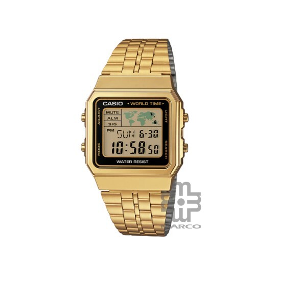 Casio Vintage A500WGA-1 Gold Stainless Steel Band Men Watch / Women Watch