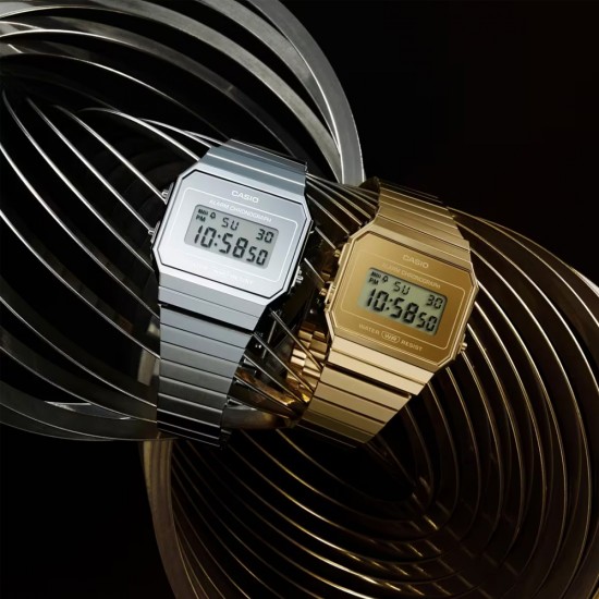 Casio Vintage A700WEVG-9A Gold Stainless Steel Band Men Watch / Women Watch