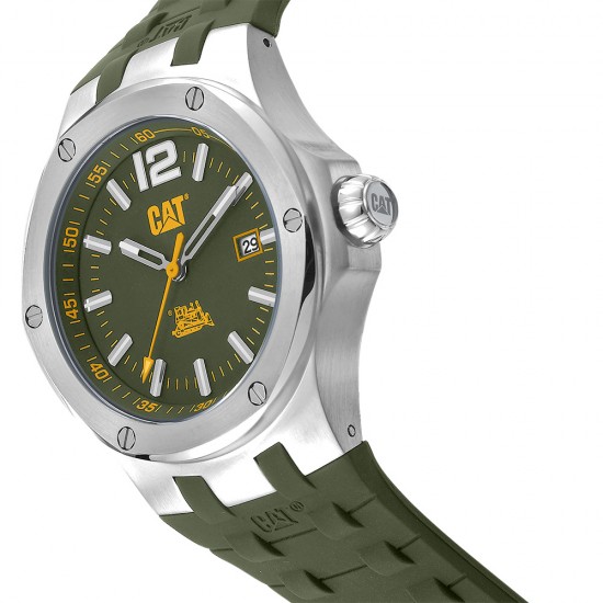 CAT NAVIGO A9-141-23-333 Green Silicone Band Analog Watch | 10 ATM | 44 MM | 2Y Warranty