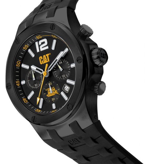 CAT NAVIGO Chrono A9-163-21-131 Black Stainless Steel Band Analog Watch | 10 ATM | 44 MM | 2Y Warranty
