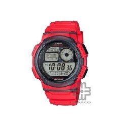Casio General AE-1000W-4AV Red Resin Band Men Watch