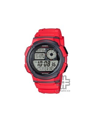 Casio General AE-1000W-4AV Red Resin Band Men Watch