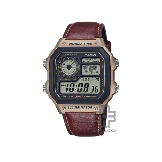 Casio General AE-1200WHL-5AV Brown Leather Band Men Watch Casio General AE-1200WHL-5AV Brown Leather Band Men Watch