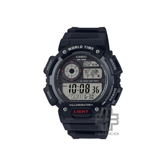 Casio General AE-1400WH-1AV Black Resin Band Men Sports Watch Casio General AE-1400WH-1AV Black Resin Band Men Sports Watch