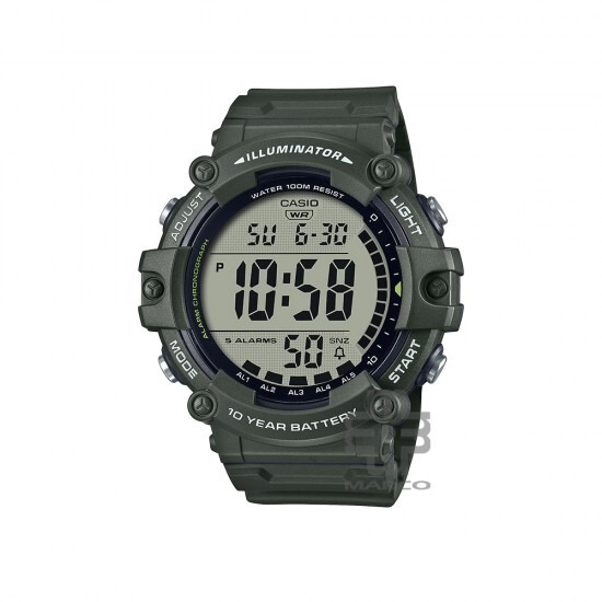Casio General AE-1500WHX-3AV Army Green Resin Band Men Watch Casio General AE-1500WHX-3AV Army Green Resin Band Men Watch