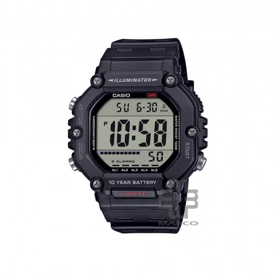 Casio General AE-1600H-1AV Black Resin Band Men Watch Casio General AE-1600H-1AV Black Resin Band Men Watch