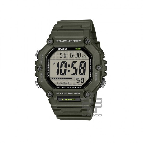 Casio General AE-1600HX-3AV Green Resin Band Men Watch