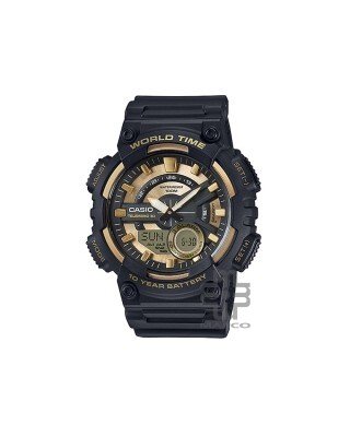 Casio General AEQ-110BW-9AV Black Resin Band Men Youth Watch