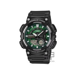 Casio General AEQ-110W-3A2V Black Resin Band Men Watch