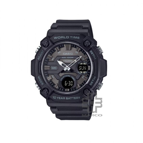 Casio General AEQ-120W-1BV Black Resin Band Men Watch Casio General AEQ-120W-1BV Black Resin Band Men Watch