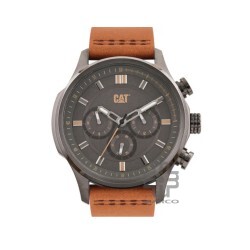CAT AG MULTI AG-159-35-524 BROWN LEATHER STRAP MEN WATCH