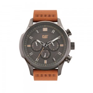 CAT AG MULTI AG-159-35-524 BROWN LEATHER STRAP MEN WATCH