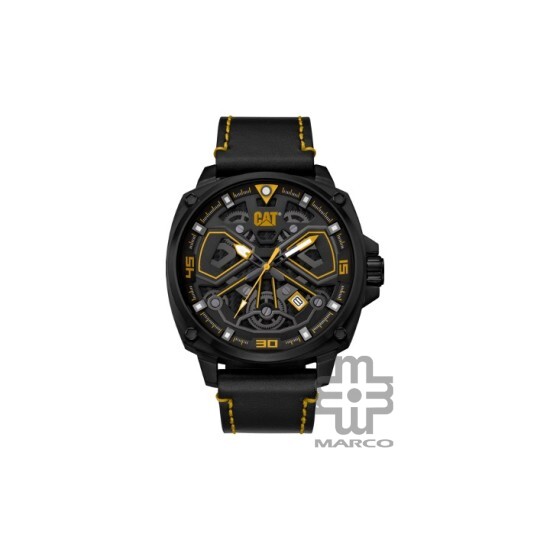 Caterpillar Tokyo AJ-161-34-127 Black Leather Analog Watch | 3 Hand Movement | 44MM | 2Y Warranty Caterpillar Tokyo AJ-161-34-127 Black Leather Analog Watch | 3 Hand Movement | 44MM | 2Y Warranty