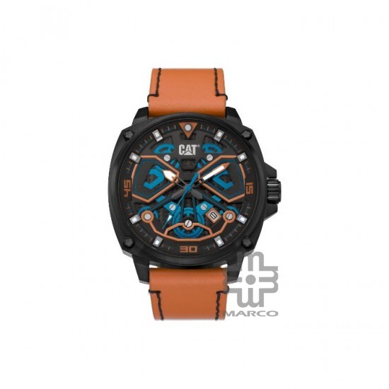Caterpillar Tokyo AJ-161-38-126 | Orange Leather Strap | Analog Watch | 3HD Movement | 44MM | 2Y Warranty Caterpillar Tokyo AJ-161-38-126 | Orange Leather Strap | Analog Watch | 3HD Movement | 44MM | 2Y Warranty