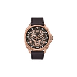 Caterpillar Tokyo AJ-191-35-129 Black Rose Gold Leather Analog Watch | 3 Hand Movement | 44MM | 2Y Warranty