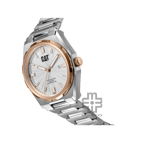 Caterpillar California AL-191-11-229 | Silver & Rose Gold | Stainless Steel | Analog Watch | 43MM | 2Y Warranty