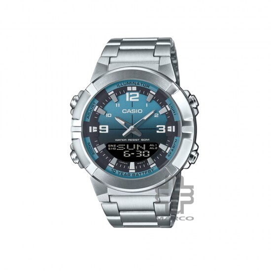 Casio General AMW-870DA-2A2V Silver Stainless Steel Band Men Watch Casio General AMW-870DA-2A2V Silver Stainless Steel Band Men Watch