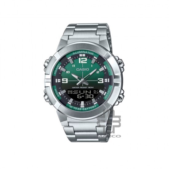 Casio General AMW-870DA-3AV Silver Stainless Steel Band Men Watch Casio General AMW-870DA-3AV Silver Stainless Steel Band Men Watch