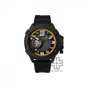 Caterpillar AUTOMAX AN-168-21-137 | Black Yellow Silicone | Analog Watch | Automatic Movement | 48MM | 2Y Warranty