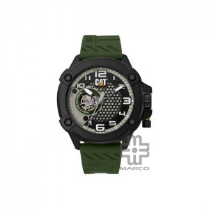 Caterpillar AUTOMAX AN-168-23-133 | Black Green Silicone | FREE STRAP | Automatic Movement | 48MM | 2Y Warranty