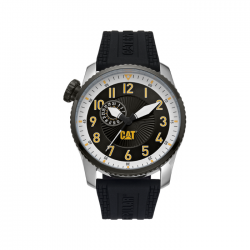 Caterpillar SPUN | AQ-141-21-112 | Black White Silicone Strap | Analog Watch | 100M WR| 2Y Warranty