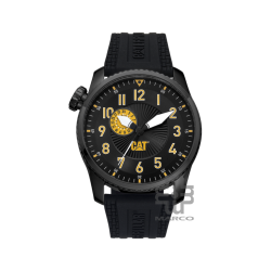 Caterpillar SPUN | AQ-161-21-117 | Black Silicone Strap | Analog Watch | 100M WR| 2Y Warranty