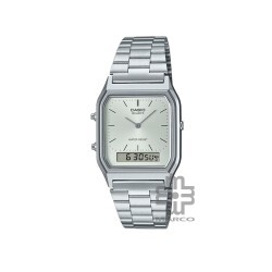 Casio Vintage AQ-230A-7AMQY Silver Stainless Steel Band Men Watch / Women Watch