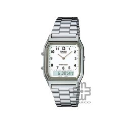 Casio Vintage AQ-230A-7B Silver Stainless Steel Band Men Watch / Women Watch