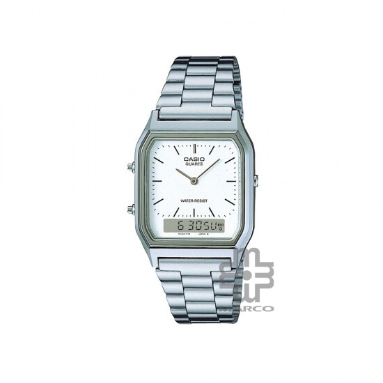 Casio Vintage AQ-230A-7 Silver Stainless Steel Band Men Watch / Women Watch