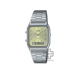 Casio Vintage AQ-230A-9AMQY Silver Stainless Steel Band Men Watch / Women Watch