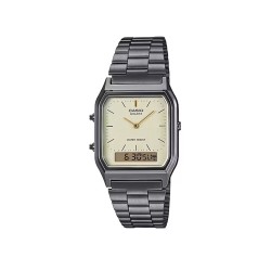 Casio Vintage AQ-230GG-9A Dark Grey Stainless Steel Band Men Watch / Women Watch Casio Vintage AQ-230GG-9A Dark Grey Stainless Steel Band Men Watch / Women Watch
