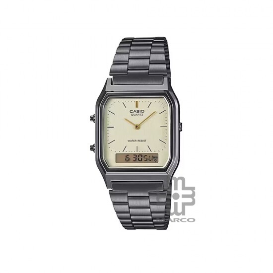 Casio Vintage AQ-230GG-9A Dark Grey Stainless Steel Band Men Watch / Women Watch